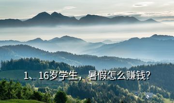 1、16歲學生，暑假怎么賺錢？