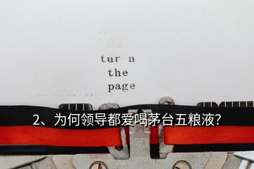 2、為何領(lǐng)導(dǎo)都愛喝茅臺(tái)五糧液？