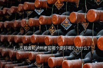 1、五糧液和瀘州老窖哪個更好喝？為什么？