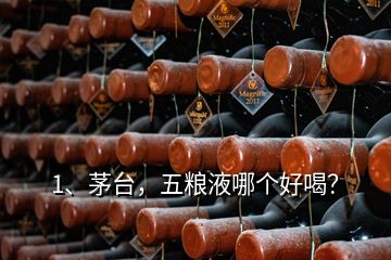 1、茅臺，五糧液哪個好喝？