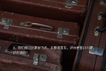 3、你們喝過比茅臺飛天，五糧液普五，瀘州老窖1573更好的酒嗎？