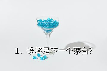 1、誰將是下一個茅臺？