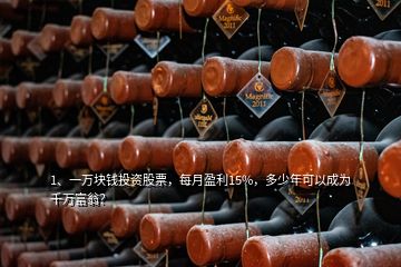 1、一萬塊錢投資股票，每月盈利15%，多少年可以成為千萬富翁？