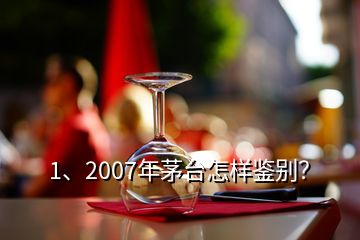 1、2007年茅臺怎樣鑒別？
