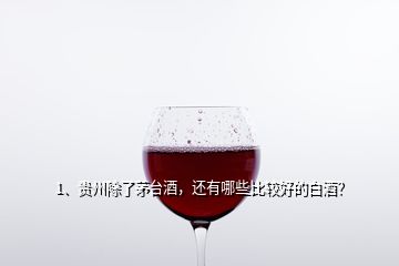 1、貴州除了茅臺(tái)酒，還有哪些比較好的白酒？