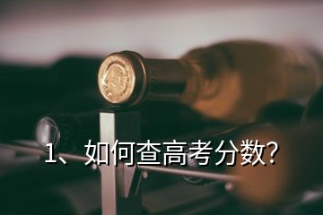 1、如何查高考分數(shù)？