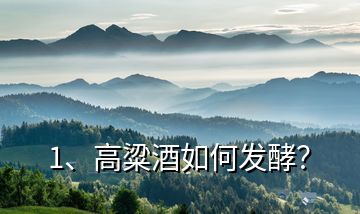 1、高粱酒如何發(fā)酵？