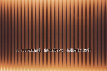 3、兒子元旦結(jié)婚，坐標(biāo)江蘇蘇北，結(jié)婚用什么酒好？