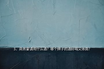 3、商務(wù)宴請用什么酒？哪個牌子的酒好喝又體面？