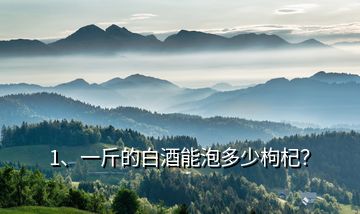 1、一斤的白酒能泡多少枸杞？