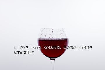 1、我想存一批白酒，適合泡藥酒，適合窖藏的白酒百元以下的有哪些？