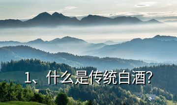 1、什么是傳統(tǒng)白酒？