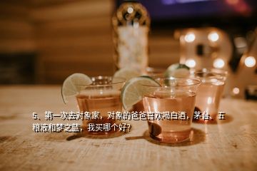 5、第一次去對象家，對象的爸爸喜歡喝白酒，茅臺、五糧液和夢之藍，我買哪個好？