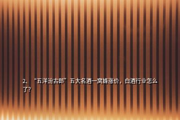 2、“五洋汾古郎”五大名酒一窩蜂漲價(jià)，白酒行業(yè)怎么了？