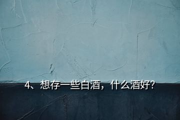 4、想存一些白酒，什么酒好？
