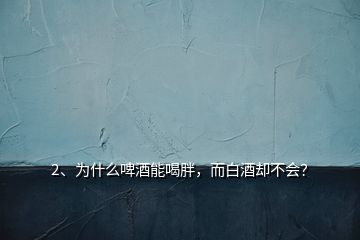 2、為什么啤酒能喝胖，而白酒卻不會？