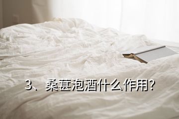 3、桑葚泡酒什么作用？