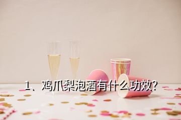 1、雞爪梨泡酒有什么功效？