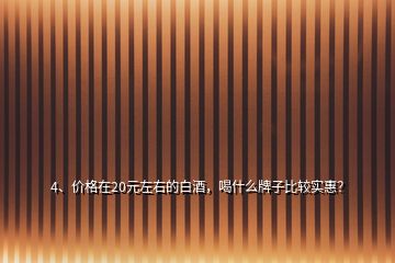4、價(jià)格在20元左右的白酒，喝什么牌子比較實(shí)惠？