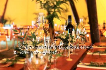 1、怎么看待今天越來越多的年輕人不喜歡或者不屑喝白酒，覺得喝白酒太low，不洋氣？