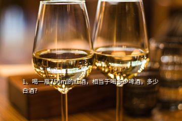 1、喝一瓶750ml的紅酒，相當(dāng)于喝多少啤酒，多少白酒？