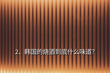2、韓國的燒酒到底什么味道？