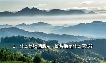 1、什么是喝酒斷片，斷片后是什么感覺(jué)？