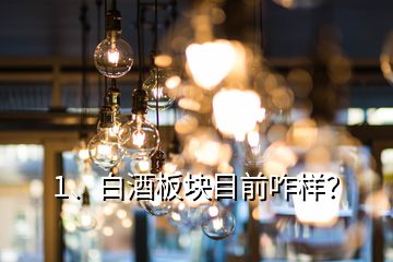 1、白酒板塊目前咋樣？