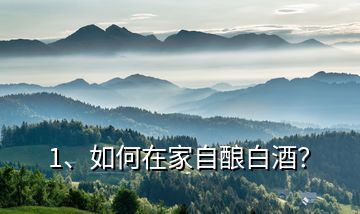 1、如何在家自釀白酒？