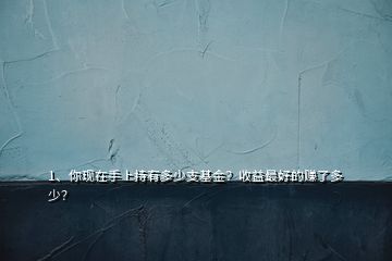 1、你現(xiàn)在手上持有多少支基金？收益最好的賺了多少？