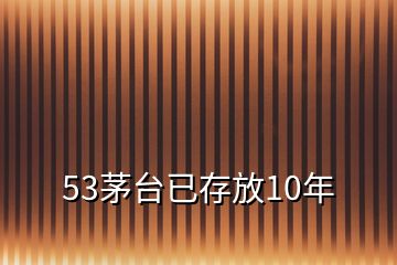 53茅臺(tái)已存放10年