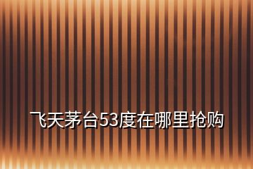 飛天茅臺(tái)53度在哪里搶購(gòu)
