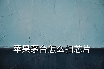 蘋果茅臺怎么掃芯片