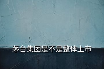 茅臺(tái)集團(tuán)是不是整體上市