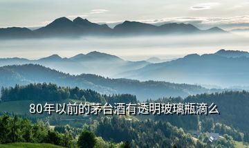 80年以前的茅臺(tái)酒有透明玻璃瓶滴么