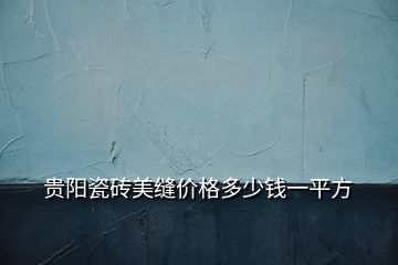 貴陽(yáng)瓷磚美縫價(jià)格多少錢一平方