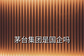 茅臺集團是國企嗎