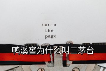 鴨溪窖為什么叫二茅臺