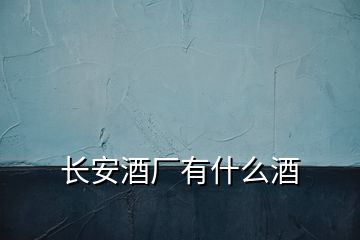 長(zhǎng)安酒廠有什么酒