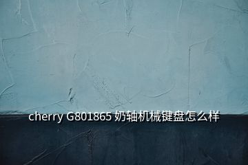 cherry G801865 奶軸機械鍵盤怎么樣