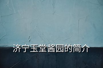 濟(jì)寧玉堂醬園的簡(jiǎn)介