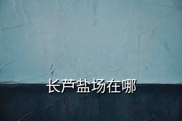 長(zhǎng)蘆鹽場(chǎng)在哪