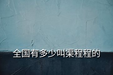 全國(guó)有多少叫渠程程的