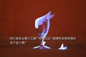 四川省玄壇鎮(zhèn)三江酒廠嗎我見過一瓶酒叫總統(tǒng)府酒出自于這個酒廠