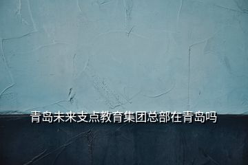 青島未來支點(diǎn)教育集團(tuán)總部在青島嗎