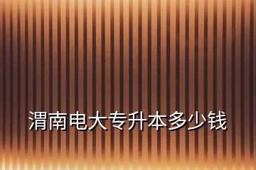 渭南電大專(zhuān)升本多少錢(qián)