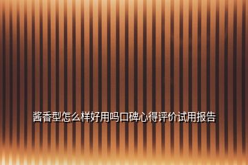 醬香型怎么樣好用嗎口碑心得評價(jià)試用報(bào)告