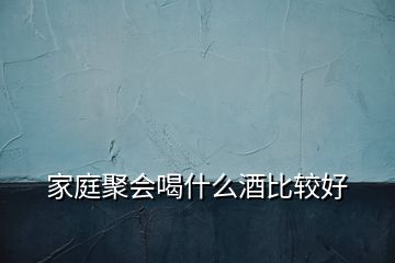 家庭聚會(huì)喝什么酒比較好