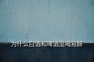 為什么白酒和啤酒混喝易醉