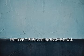 喝完酒第二天惡心想吐先喝粥還是蜂蜜水